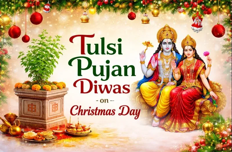 Indian Schoolchildren Celebrate Tulsi Pujan Diwas on Christmas Day