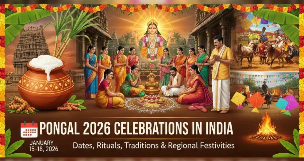 Pongal 2026 Celebrations in India: Dates, Rituals, Traditions & Regional Festivities
