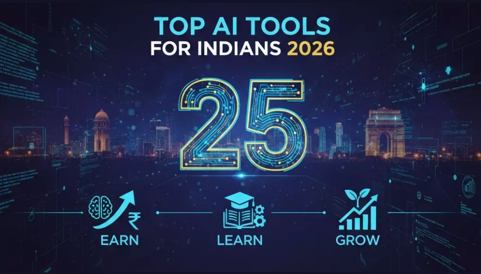 Top 25 AI Tools for Indians 2026 to Earn Learn and Grow