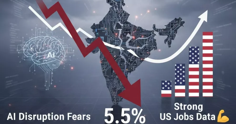 Indian IT Sector Falls 5.5% Amid AI Disruption Fears and Strong US Jobs Data
