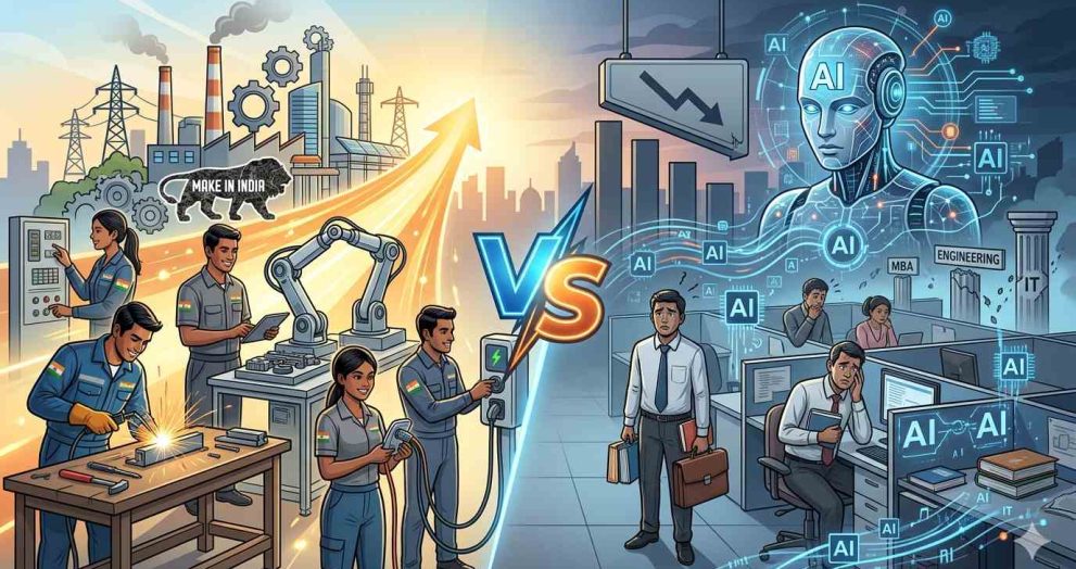 Trade School & Vocational Courses Outperforming Traditional College Degrees in India as AI Threatens White-Collar Jobs
