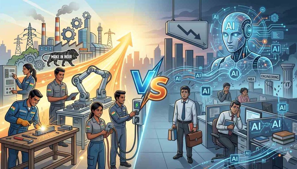 Trade School & Vocational Courses Outperforming Traditional College Degrees in India as AI Threatens White-Collar Jobs