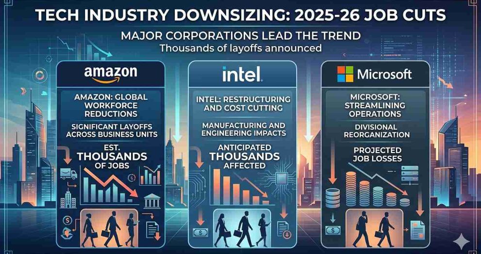 Amazon, Intel, Microsoft Lead 2025-26 Job Cuts