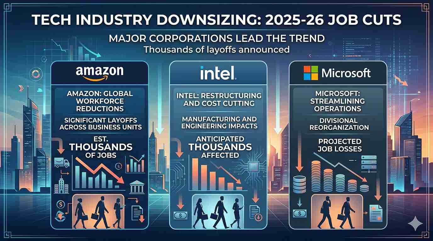 Amazon, Intel, Microsoft Lead 2025-26 Job Cuts