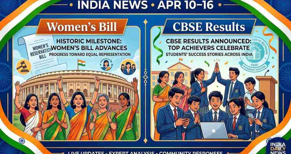 India News Apr 10–16: Women’s Bill & CBSE Results