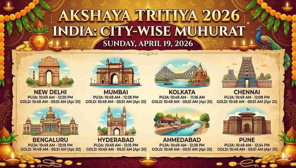 Akshaya Tritiya 2026 India: City-Wise Muhurat
